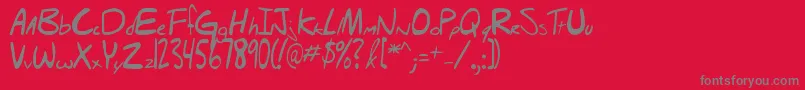 フォントHello – 赤い背景に灰色の文字