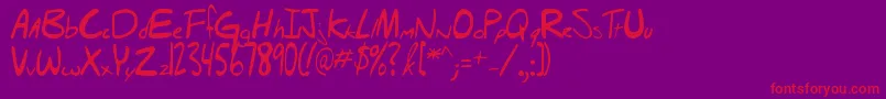 Hello Font – Red Fonts on Purple Background