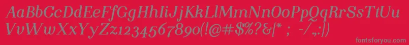 フォントNightstillcomesBolditalicFinalSample – 赤い背景に灰色の文字