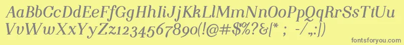 フォントNightstillcomesBolditalicFinalSample – 黄色の背景に灰色の文字