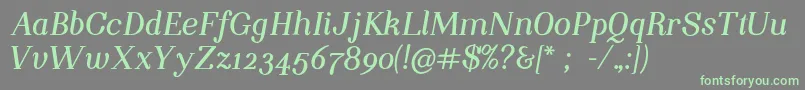 NightstillcomesBolditalicFinalSample Font – Green Fonts on Gray Background