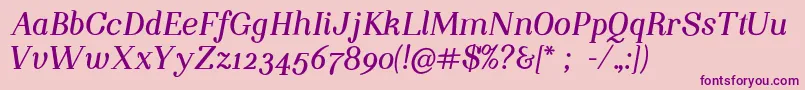 NightstillcomesBolditalicFinalSample Font – Purple Fonts on Pink Background
