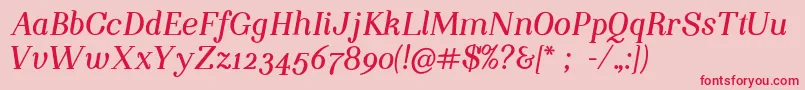 NightstillcomesBolditalicFinalSample Font – Red Fonts on Pink Background