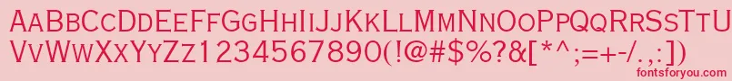 CopperplateGothicLtTwentyNineAb Font – Red Fonts on Pink Background