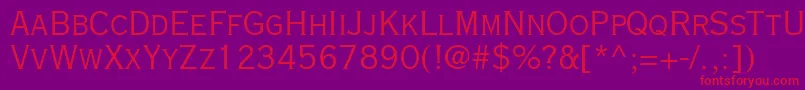 フォントCopperplateGothicLtTwentyNineAb – 紫の背景に赤い文字