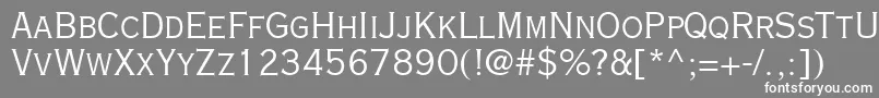 CopperplateGothicLtTwentyNineAb Font – White Fonts on Gray Background