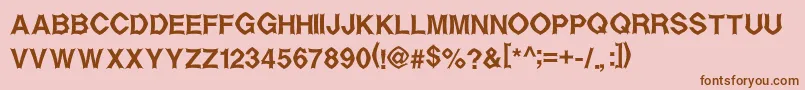 MetalUpYourEar Font – Brown Fonts on Pink Background