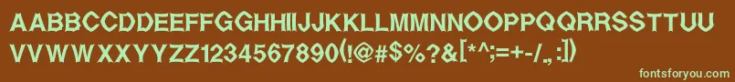 MetalUpYourEar Font – Green Fonts on Brown Background