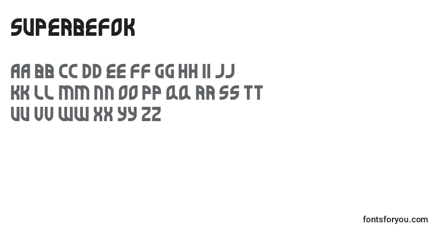 Schriftart Superbefok – Alphabet, Zahlen, spezielle Symbole