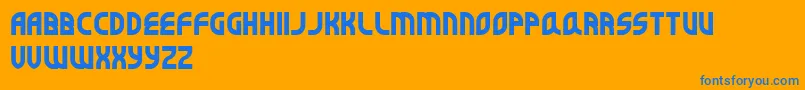 Superbefok Font – Blue Fonts on Orange Background