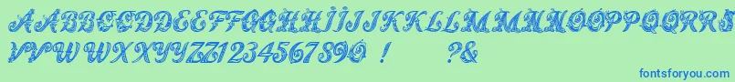 MagicFleuronsNc Font – Blue Fonts on Green Background