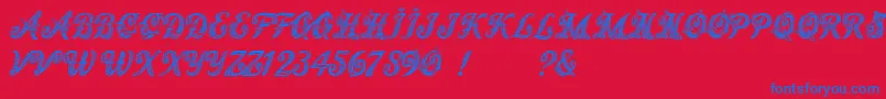 MagicFleuronsNc Font – Blue Fonts on Red Background