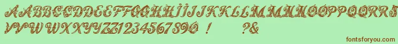 MagicFleuronsNc Font – Brown Fonts on Green Background