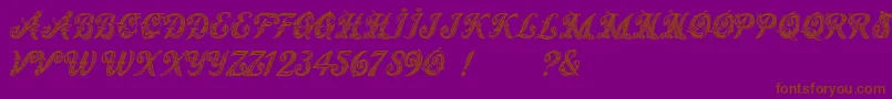 Saiba mais sobre a fonte MagicFleuronsNc Fonte MagicFleuronsNc – fontes marrons em um fundo roxo