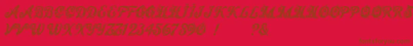 Шрифт MagicFleuronsNc – коричневые шрифты на красном фоне