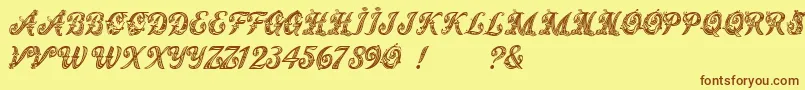 MagicFleuronsNc Font – Brown Fonts on Yellow Background