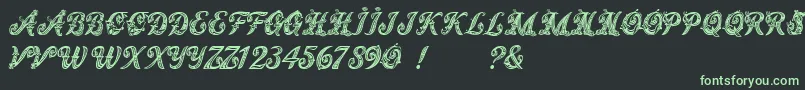 MagicFleuronsNc Font – Green Fonts on Black Background