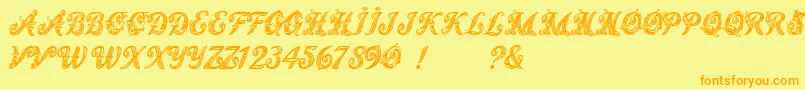 MagicFleuronsNc Font – Orange Fonts on Yellow Background