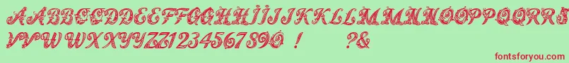MagicFleuronsNc Font – Red Fonts on Green Background
