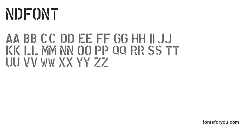 A fonte NdFont – alfabeto, números, caracteres especiais
