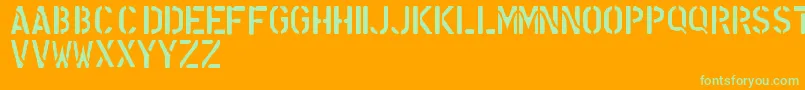 NdFont Font – Green Fonts on Orange Background