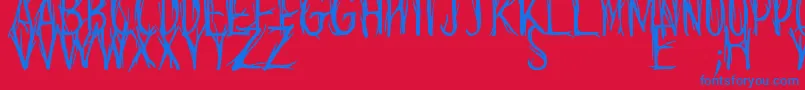 CantJudgeABookByItsCover Font – Blue Fonts on Red Background
