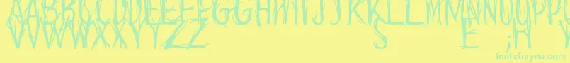 CantJudgeABookByItsCover-Schriftart – Grüne Schriften auf gelbem Hintergrund