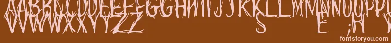 CantJudgeABookByItsCover-Schriftart – Rosa Schriften auf braunem Hintergrund