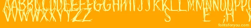 CantJudgeABookByItsCover Font – Yellow Fonts on Orange Background