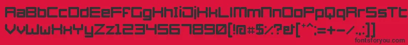 フォントAzertyperegular – 赤い背景に黒い文字