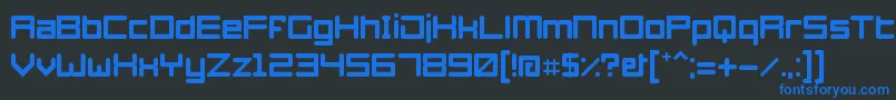 Azertyperegular-Schriftart – Blaue Schriften auf schwarzem Hintergrund