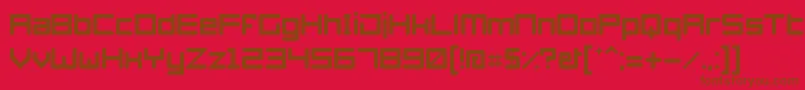 Fonte Azertyperegular – fontes marrons em um fundo vermelho