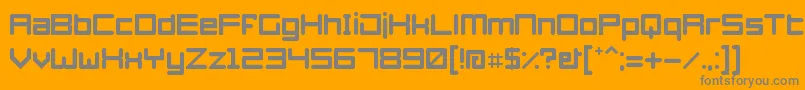 Fonte Azertyperegular – fontes cinzas em um fundo laranja
