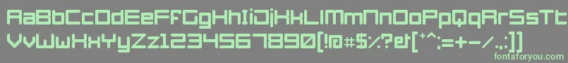 Czcionka Azertyperegular – zielone czcionki na szarym tle