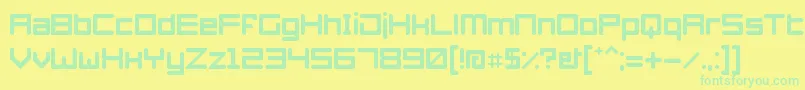 フォントAzertyperegular – 黄色い背景に緑の文字