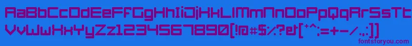 Fonte Azertyperegular – fontes roxas em um fundo azul