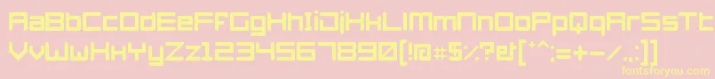 Fonte Azertyperegular – fontes amarelas em um fundo rosa