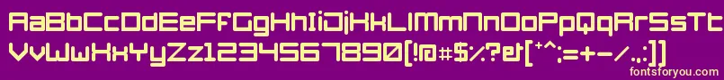 Saiba mais sobre a fonte Azertyperegular Fonte Azertyperegular – fontes amarelas em um fundo roxo