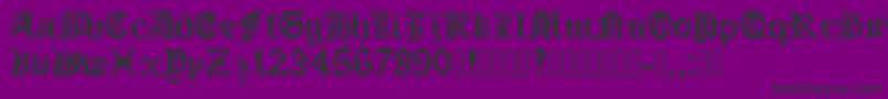 Czcionka PixeledEnglishFont – czarne czcionki na fioletowym tle