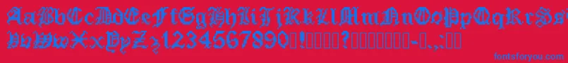 PixeledEnglishFont Font – Blue Fonts on Red Background