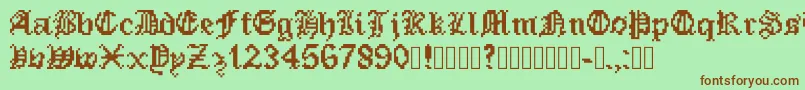 PixeledEnglishFont-fontti – ruskeat fontit vihreällä taustalla