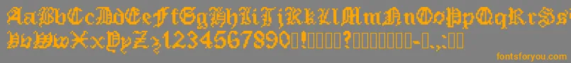 Police PixeledEnglishFont – polices orange sur fond gris