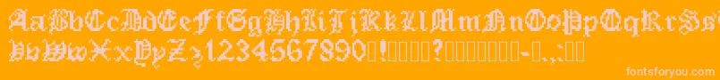 fuente PixeledEnglishFont – Fuentes Rosadas Sobre Fondo Naranja