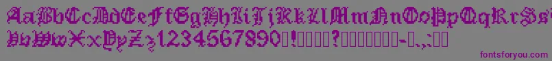 PixeledEnglishFont-fontti – violetit fontit harmaalla taustalla