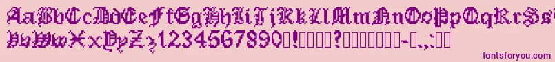 fuente PixeledEnglishFont – Fuentes Moradas Sobre Fondo Rosa