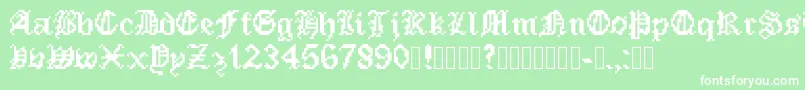 PixeledEnglishFont Font – White Fonts on Green Background