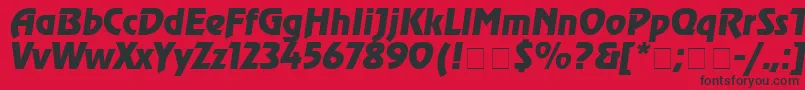 Revuei Font – Black Fonts on Red Background
