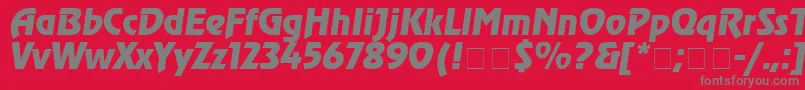 Revuei Font – Gray Fonts on Red Background