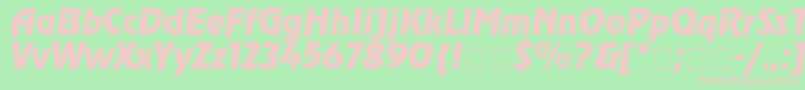 Revuei Font – Pink Fonts on Green Background