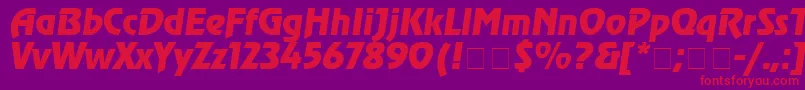 Revuei Font – Red Fonts on Purple Background